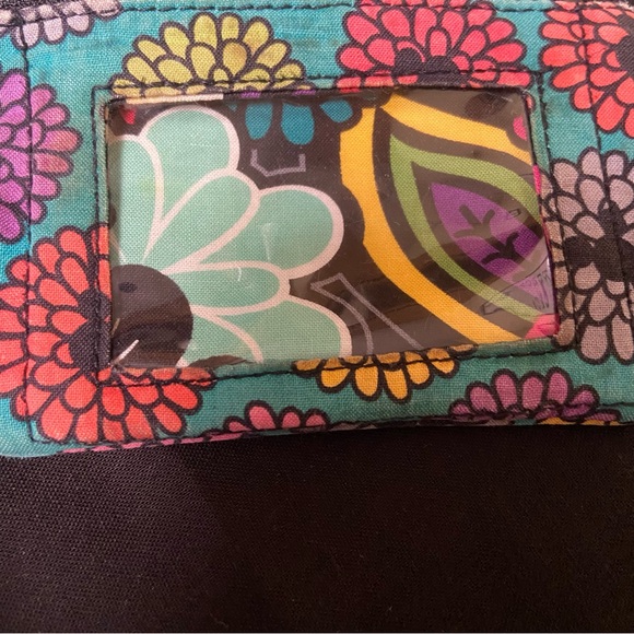 Vera Bradley Disney Parks Magical Bloom zip ID wallet with key ring. ID window. - Picture 8 of 10